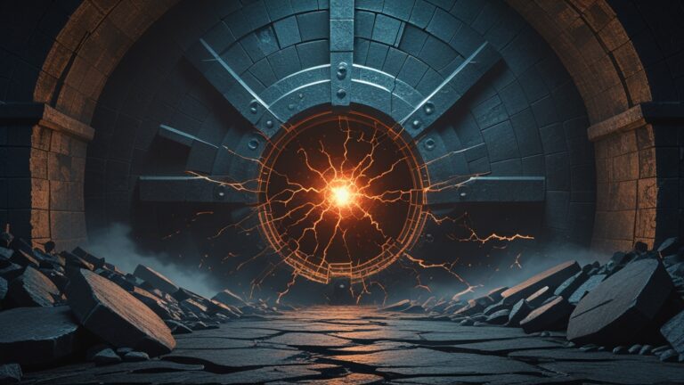 Ancient Stormvault cracking open and releasing dark energy and forbidden artefacts